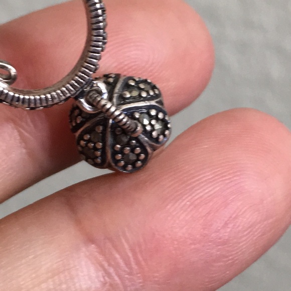 🖤Sterling silver and marcasite stones pendant - Picture 8 of 12